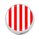 Vertical Stripes - White and Red 4-Port USB Hub (One Side)