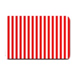 Vertical Stripes - White and Red Small Doormat