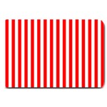 Vertical Stripes - White and Red Large Doormat