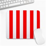 Vertical Stripes - White and Red Large Mousepad