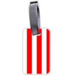 Vertical Stripes - White and Red Luggage Tag (Two Sides)