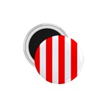 Vertical Stripes - White and Red 1.75  Magnet