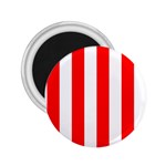 Vertical Stripes - White and Red 2.25  Magnet