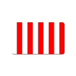 Vertical Stripes - White and Red Magnet (Name Card)