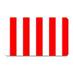 Vertical Stripes - White and Red Magnet (Rectangular)
