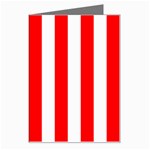 Vertical Stripes - White and Red Greeting Card