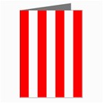 Vertical Stripes - White and Red Greeting Cards (Pkg of 8)