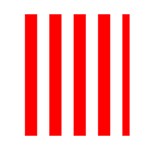 Vertical Stripes - White and Red Greeting Card 4.5  x 6 