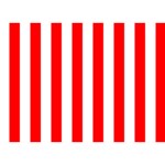 Vertical Stripes - White and Red Birthday Cake 3D Greeting Card (7x5)