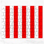 Vertical Stripes - White and Red Jigsaw Puzzle (Rectangular)