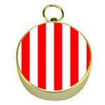 Vertical Stripes - White and Red Gold Compass