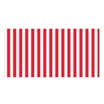 Vertical Stripes - White and Alizarin Red Satin Shawl