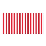 Vertical Stripes - White and Alizarin Red Satin Wrap