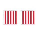 Vertical Stripes - White and Alizarin Red Cufflinks (Square)