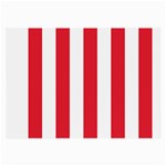 Vertical Stripes - White and Alizarin Red Large Glasses Cloth