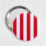 Vertical Stripes - White and Alizarin Red 2.25  Handbag Mirror