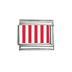 Vertical Stripes - White and Alizarin Red Italian Charm (9mm)