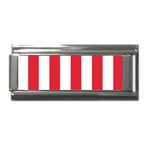 Vertical Stripes - White and Alizarin Red Superlink Italian Charm (9mm)