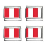Vertical Stripes - White and Alizarin Red 9mm Italian Charm (4 pack)