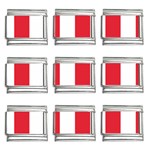 Vertical Stripes - White and Alizarin Red 9mm Italian Charm (9 pack)