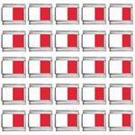 Vertical Stripes - White and Alizarin Red 9mm Italian Charm (25 pack)