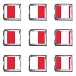Vertical Stripes - White and Alizarin Red Mega Link Italian Charm (9 pack)
