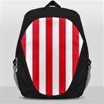 Vertical Stripes - White and Alizarin Red Backpack Bag