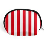 Vertical Stripes - White and Alizarin Red Accessory Pouch (Medium)