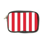Vertical Stripes - White and Alizarin Red Coin Purse