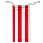 Vertical Stripes - White and Alizarin Red Jewelry Bag