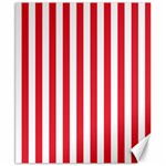 Vertical Stripes - White and Alizarin Red Canvas 8  x 10 