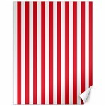 Vertical Stripes - White and Alizarin Red Canvas 12  x 16 