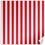 Vertical Stripes - White and Alizarin Red Canvas 16  x 16 