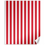 Vertical Stripes - White and Alizarin Red Canvas 16  x 20 