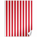 Vertical Stripes - White and Alizarin Red Canvas 18  x 24 