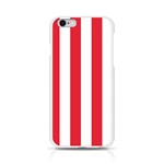 Vertical Stripes - White and Alizarin Red Apple iPhone 6/6S Silicone Case (Transparent)