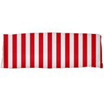 Vertical Stripes - White and Alizarin Red Body Pillow Case (Dakimakura) (One Side)