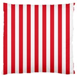 Vertical Stripes - White and Alizarin Red Large Cushion Case (Two Sides)