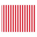 Vertical Stripes - White and Alizarin Red Double Sided Flano Blanket (Large)