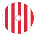Vertical Stripes - White and Alizarin Red CD Wall Clock