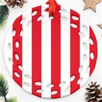 Vertical Stripes - White and Alizarin Red Ornament (Round Filigree)