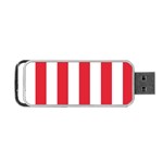Vertical Stripes - White and Alizarin Red Portable USB Flash (Two Sides)