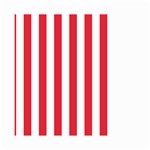 Vertical Stripes - White and Alizarin Red Small Garden Flag (Two Sides)