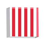 Vertical Stripes - White and Alizarin Red 4 x 4  Acrylic Photo Block
