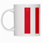 Vertical Stripes - White and Alizarin Red White Mug