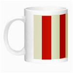 Vertical Stripes - White and Alizarin Red Night Luminous Mug