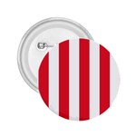 Vertical Stripes - White and Alizarin Red 2.25  Button