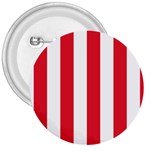 Vertical Stripes - White and Alizarin Red 3  Button