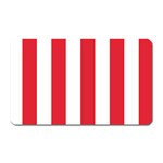 Vertical Stripes - White and Alizarin Red Magnet (Rectangular)