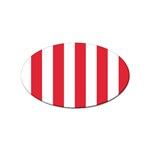 Vertical Stripes - White and Alizarin Red Sticker Oval (10 pack)